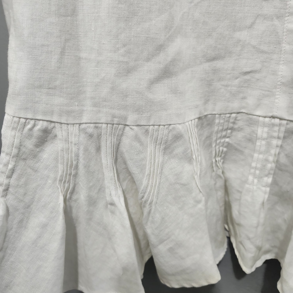 Liz Claiborne Cream 100% Linen Maxi Skirt Size 16 Costal Vacation - Picture 3 of 8